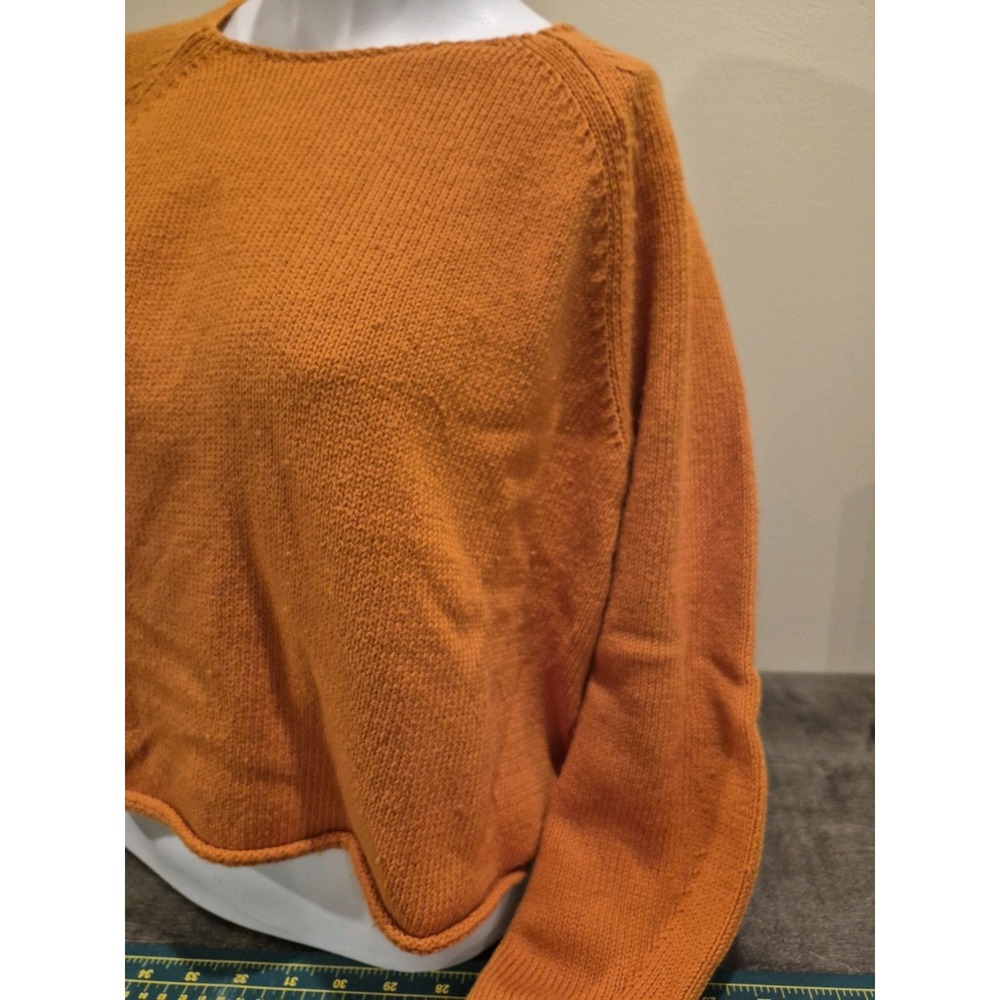Banana Republic Orange Knit Boatneck Raglan Long Sleeve Sweater Size S EUC - Picture 4 of 11